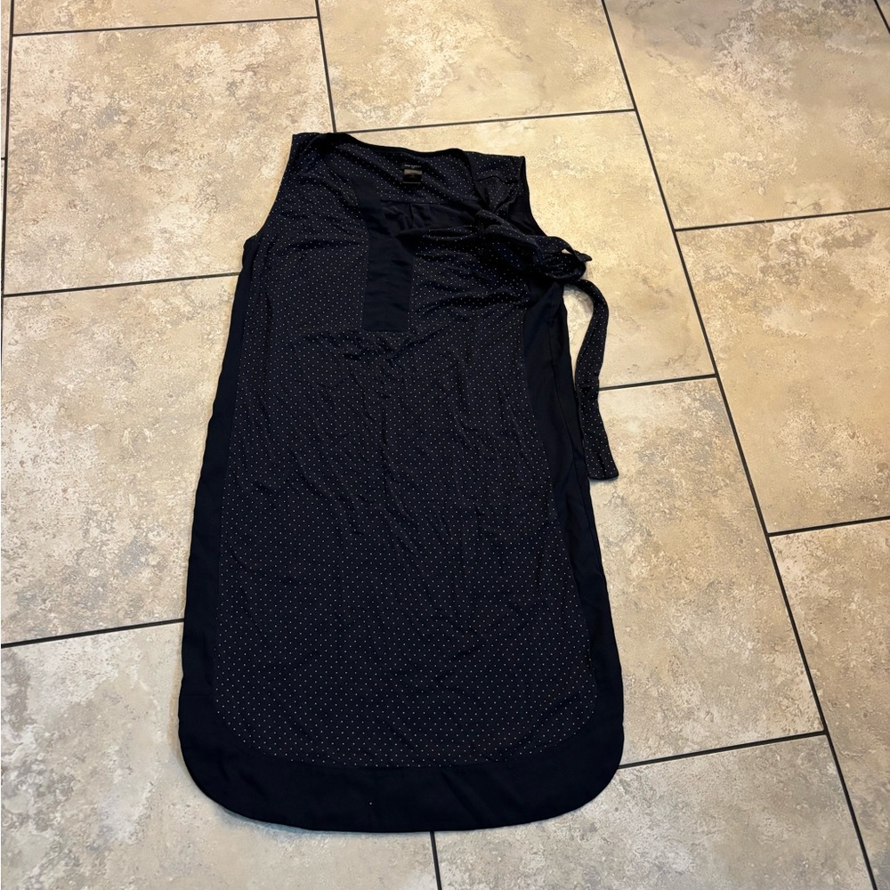 Ann Taylor Navy Dress with White Polka Dots